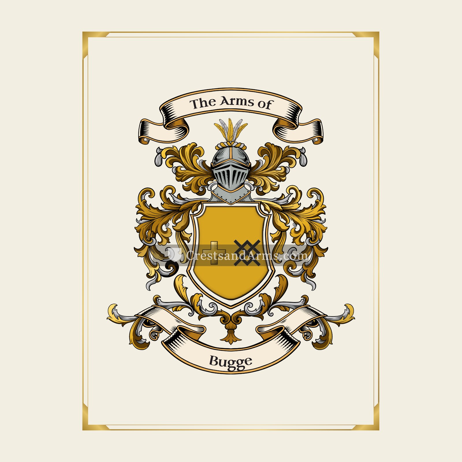 With gold border