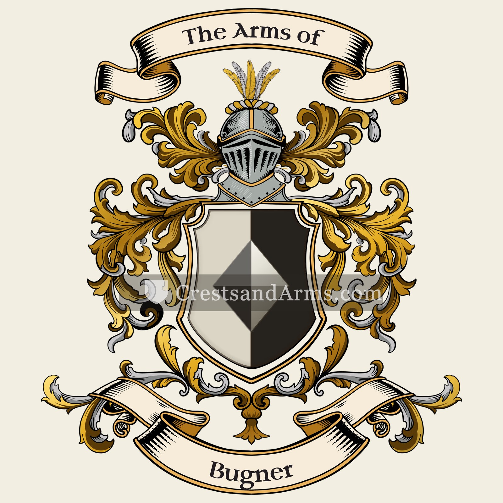 The Bugner coat of arms, drawn from the recorded blazon
