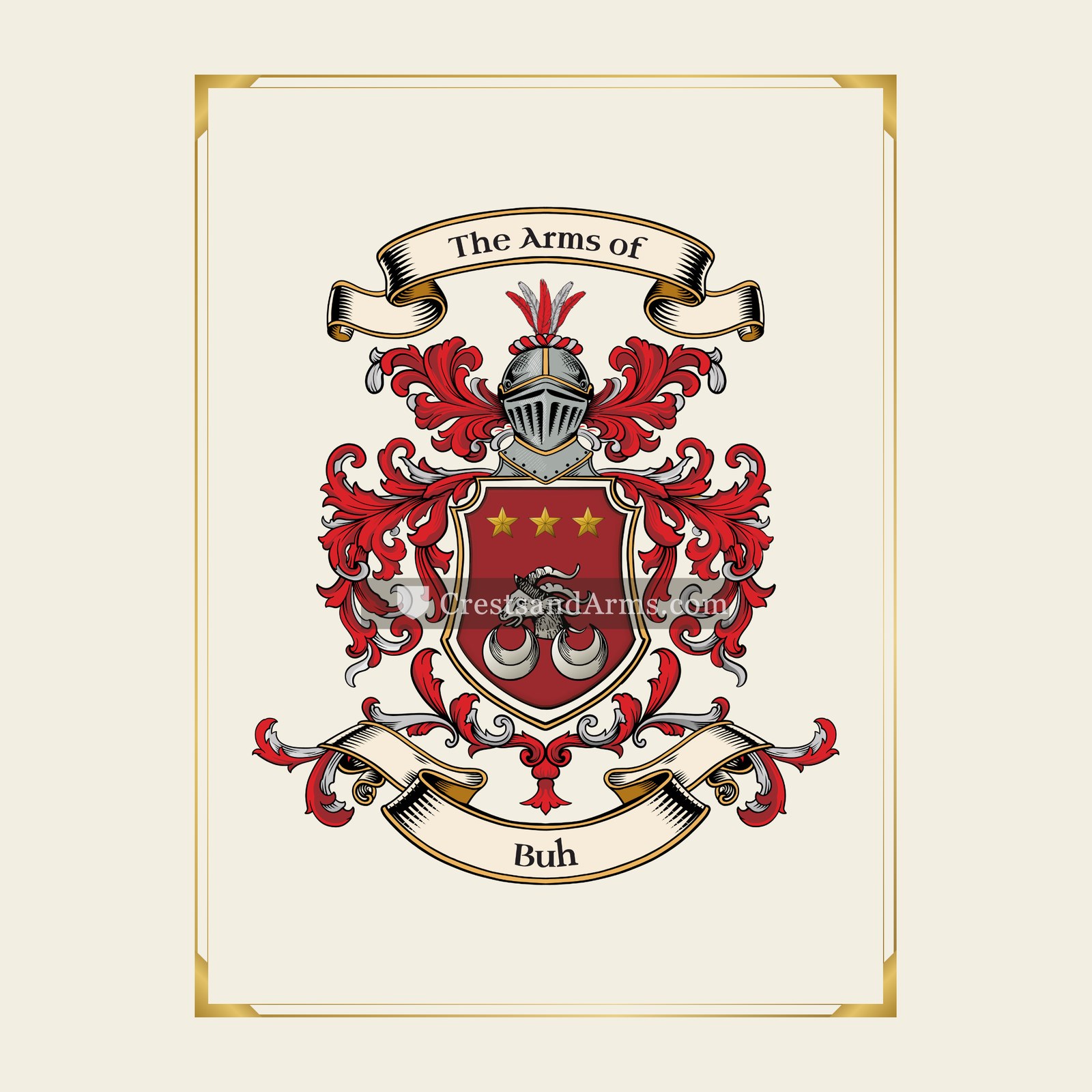 With gold border