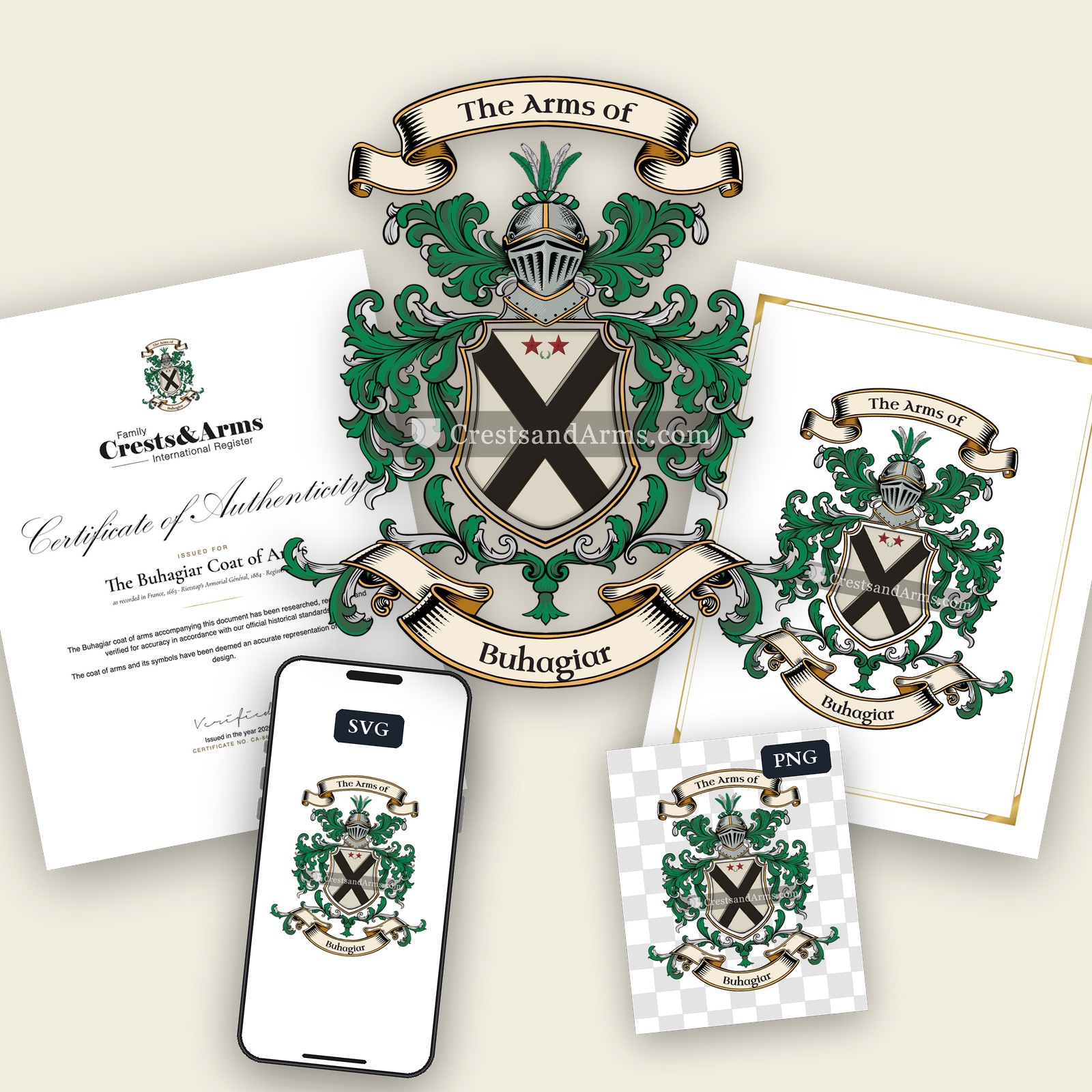 The Buhagiar arms on the coat of arms — digital pack