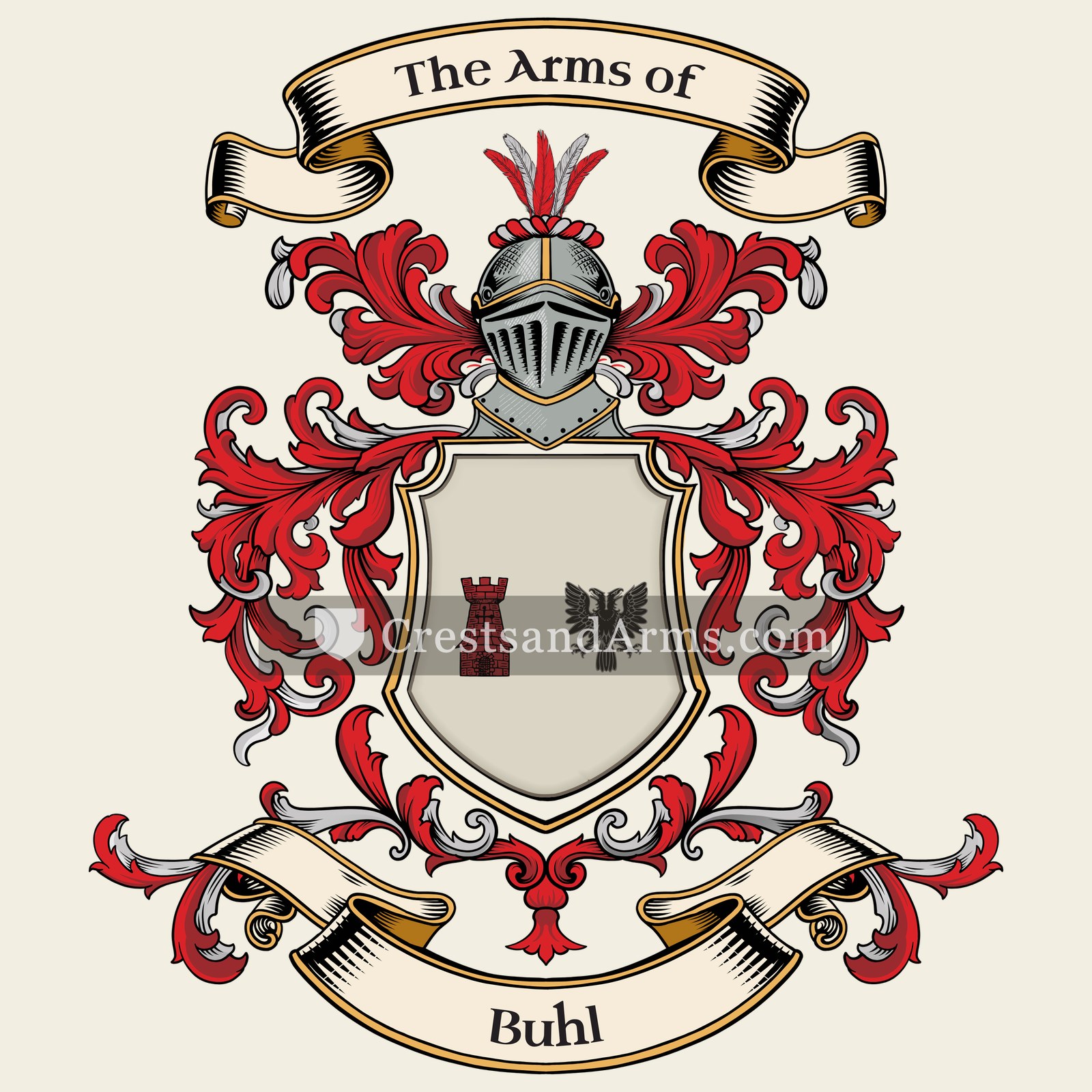 The Buhl coat of arms, drawn from the recorded blazon