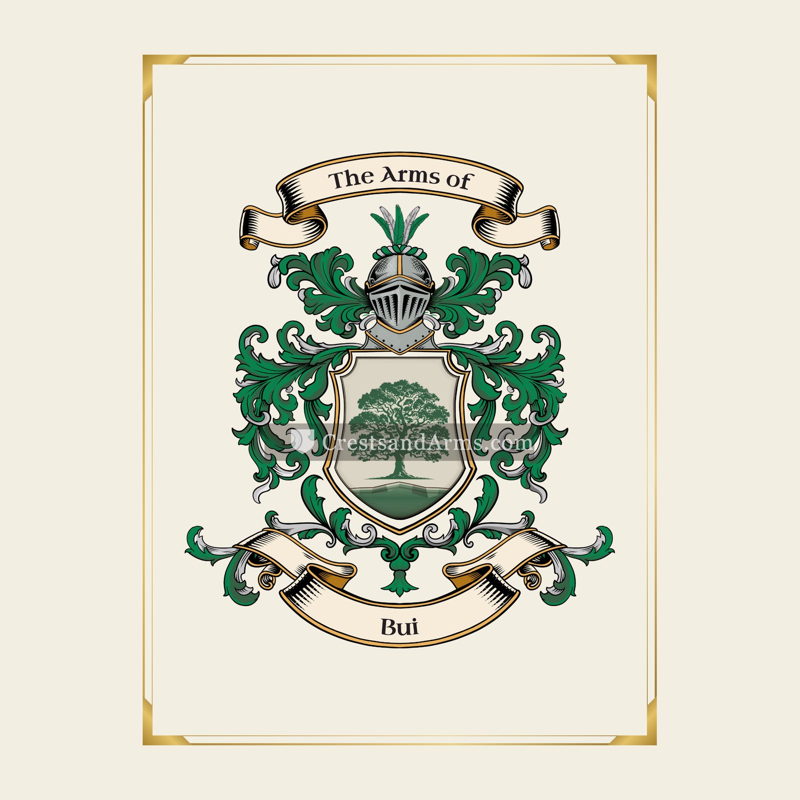 With gold border