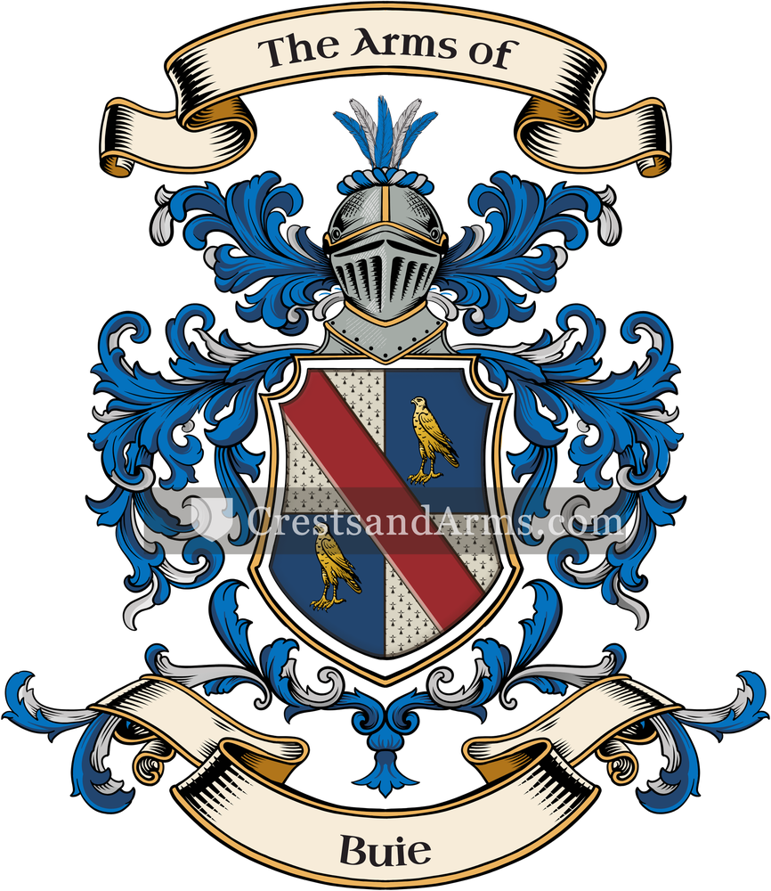 The Buie coat of arms, drawn from the recorded blazon