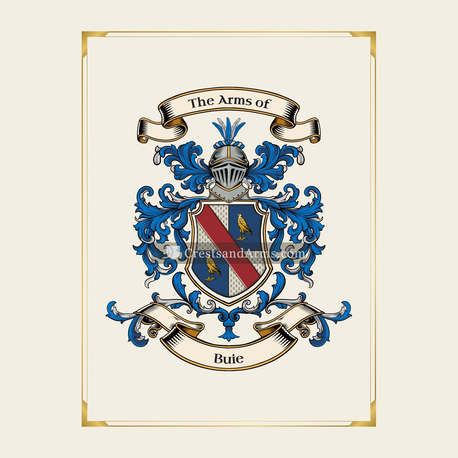 With gold border