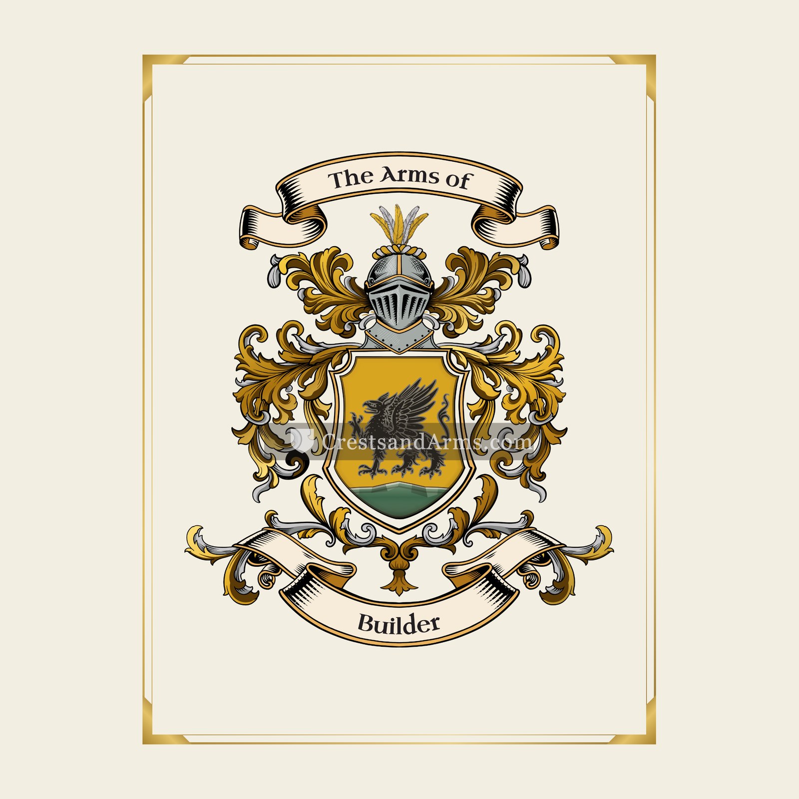 With gold border