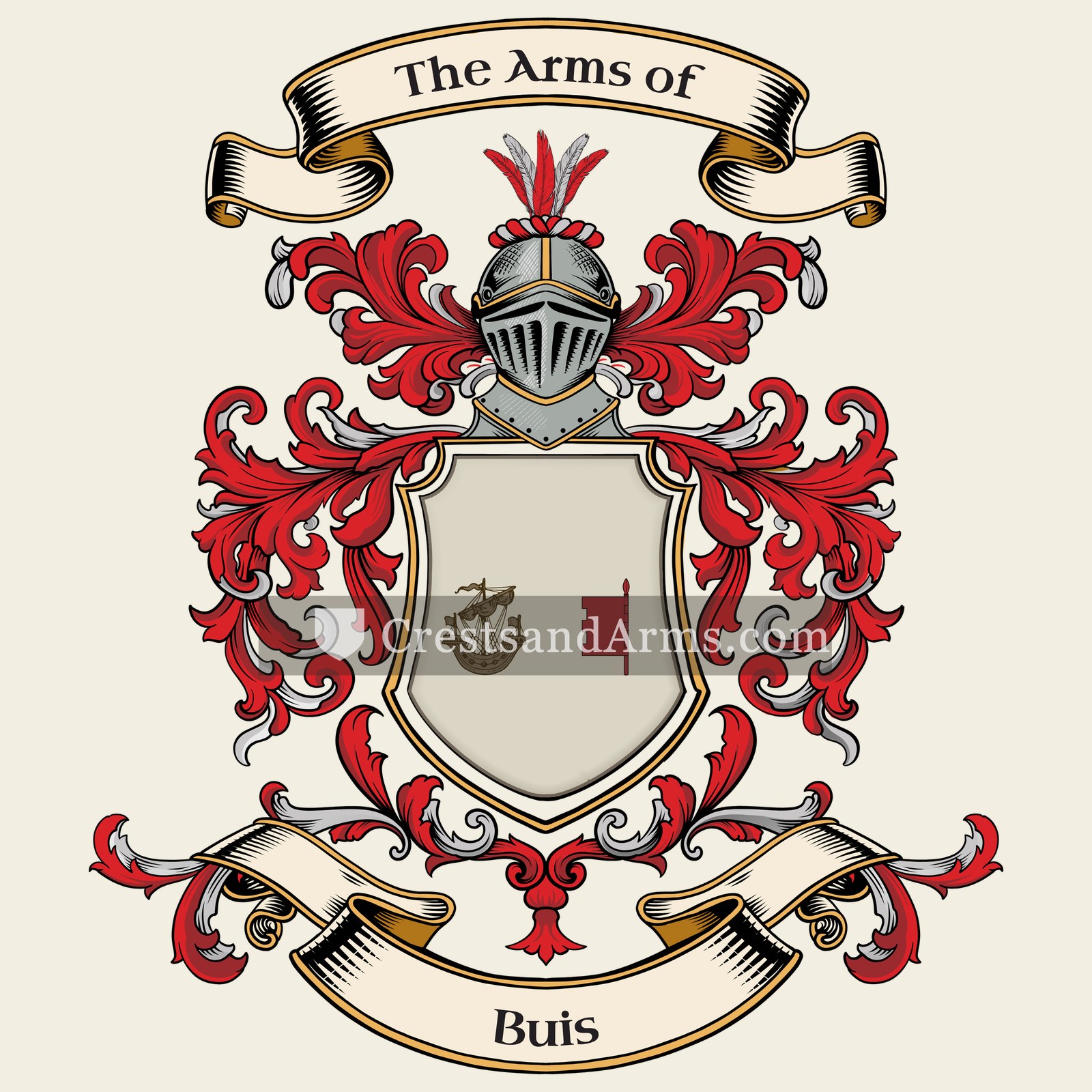 The Buis coat of arms, drawn from the recorded blazon