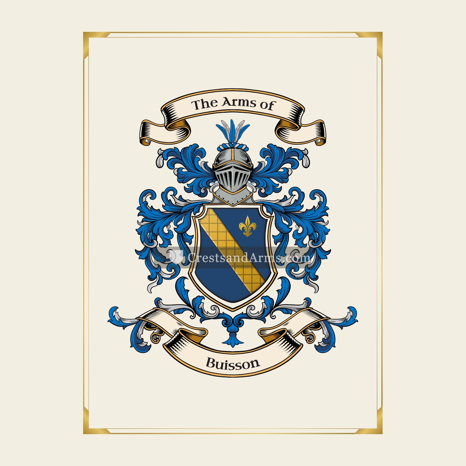With gold border