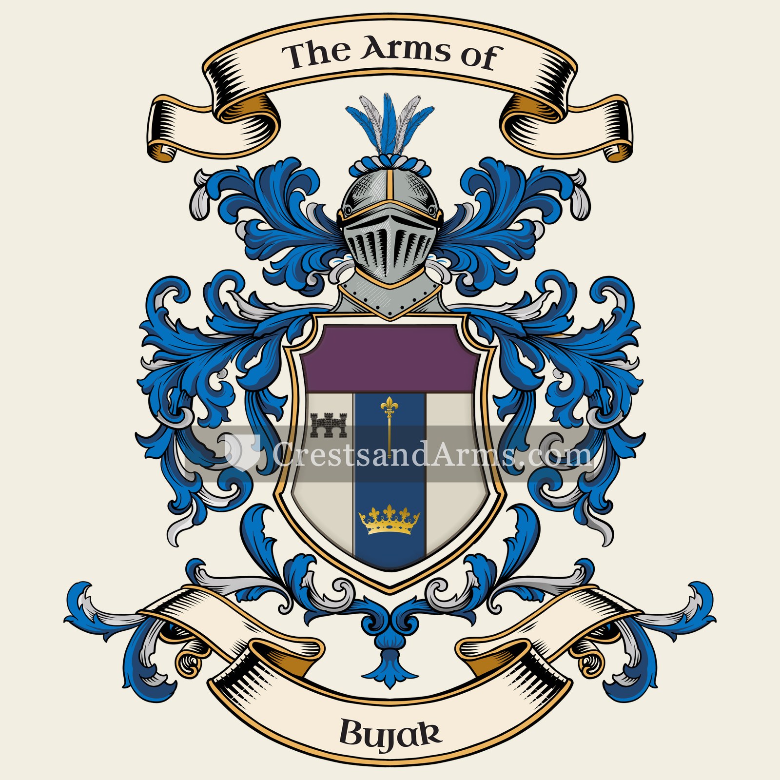The Bujak coat of arms, drawn from the recorded blazon