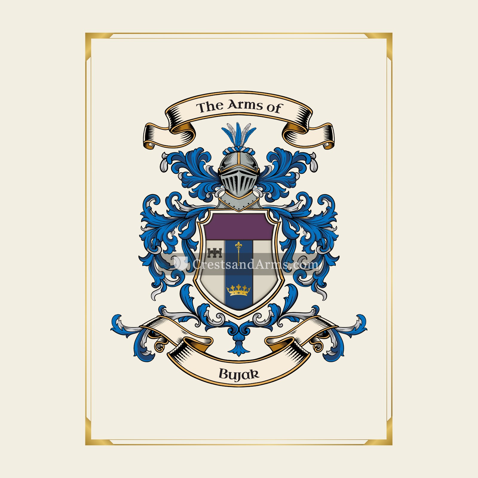 With gold border