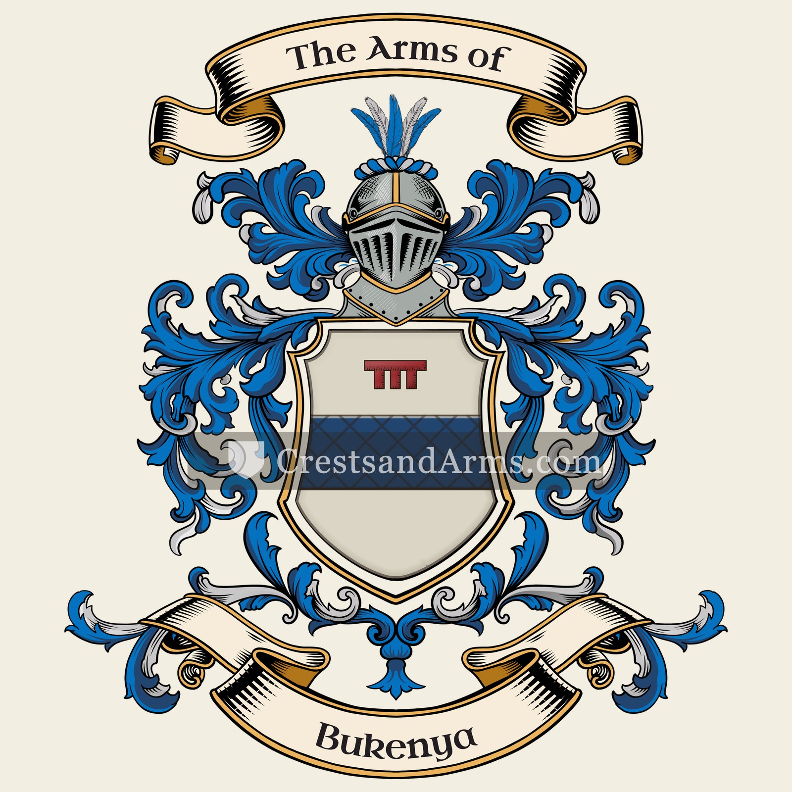The Bukenya coat of arms, drawn from the recorded blazon