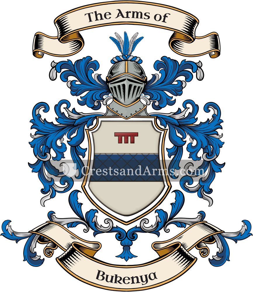 The Bukenya coat of arms, drawn from the recorded blazon
