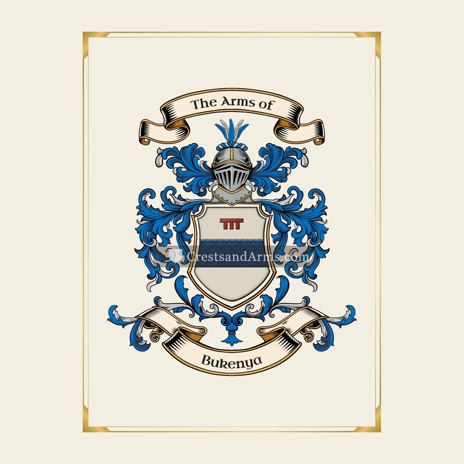 With gold border