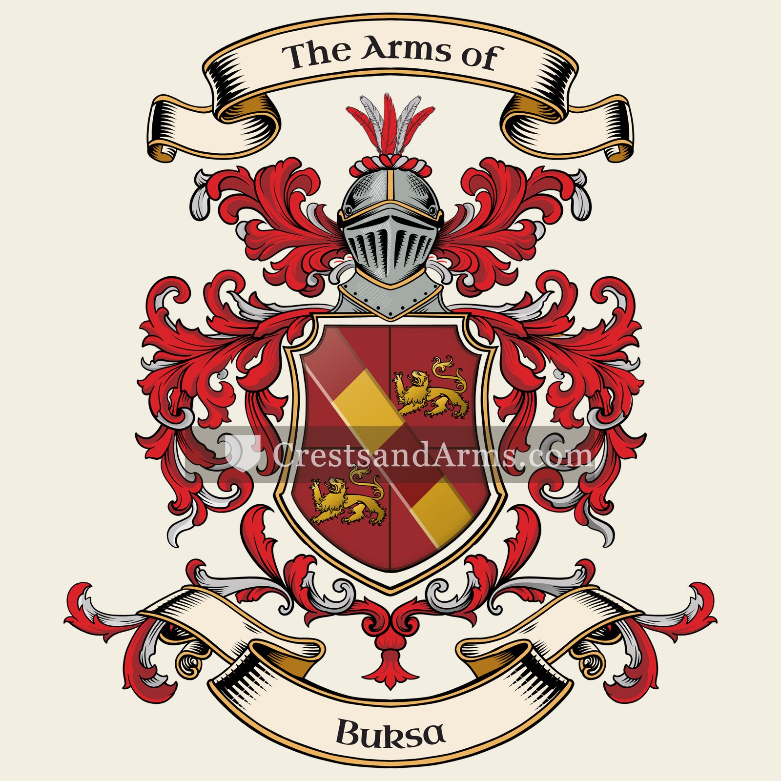 The Buksa coat of arms, drawn from the recorded blazon