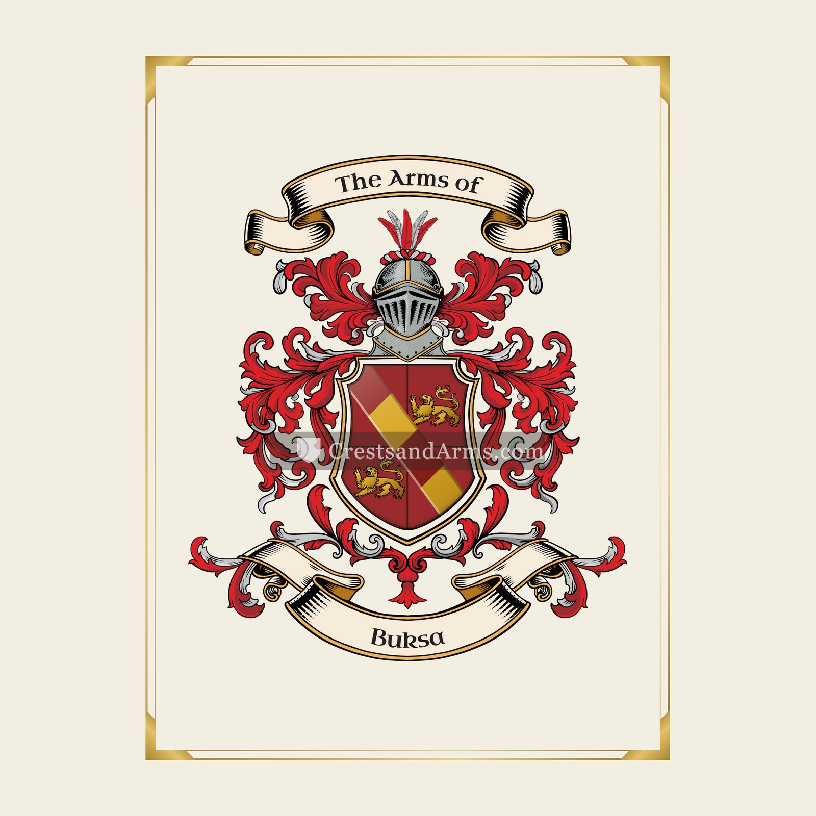 With gold border