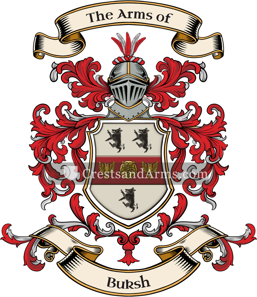 The Buksh coat of arms, drawn from the recorded blazon