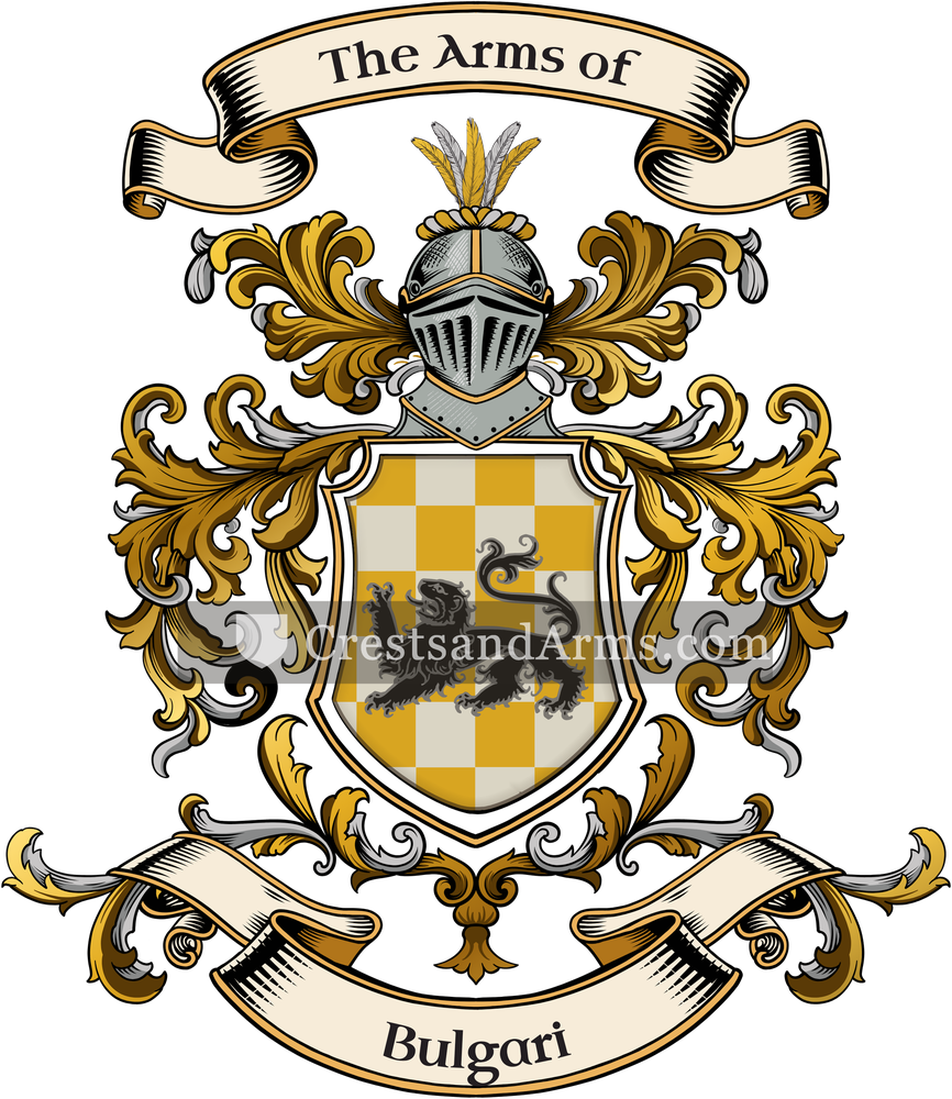 The Bulgari coat of arms, drawn from the recorded blazon