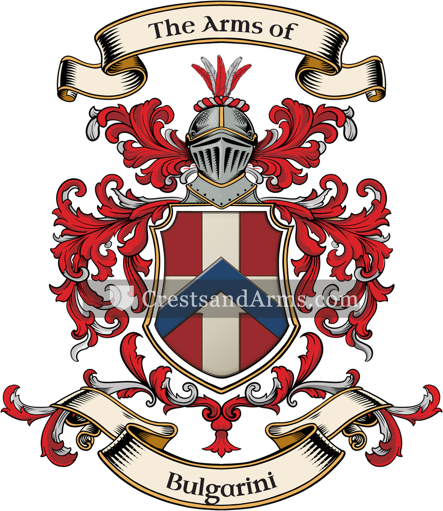 The Bulgarini coat of arms, drawn from the recorded blazon