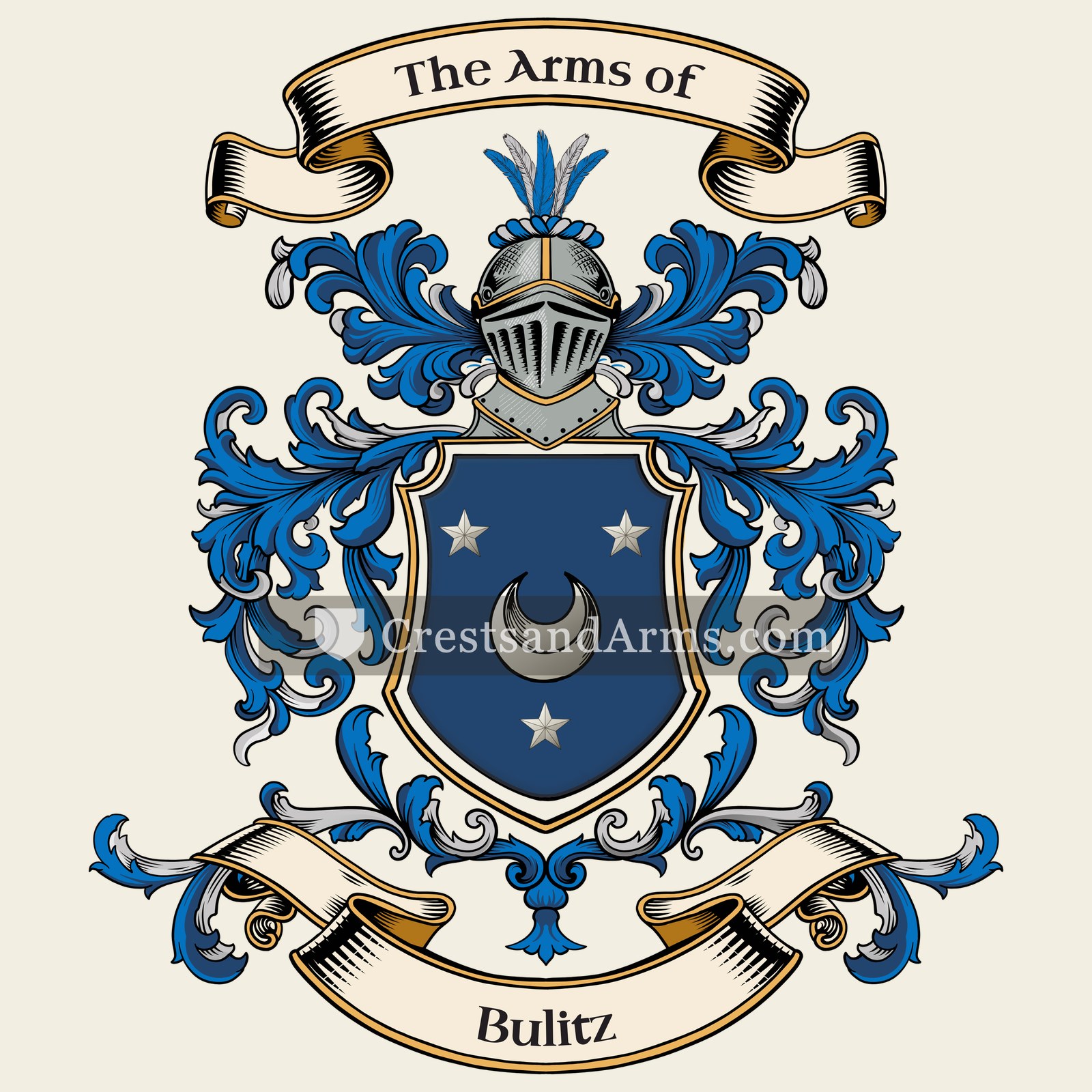 The Bulitz coat of arms, drawn from the recorded blazon