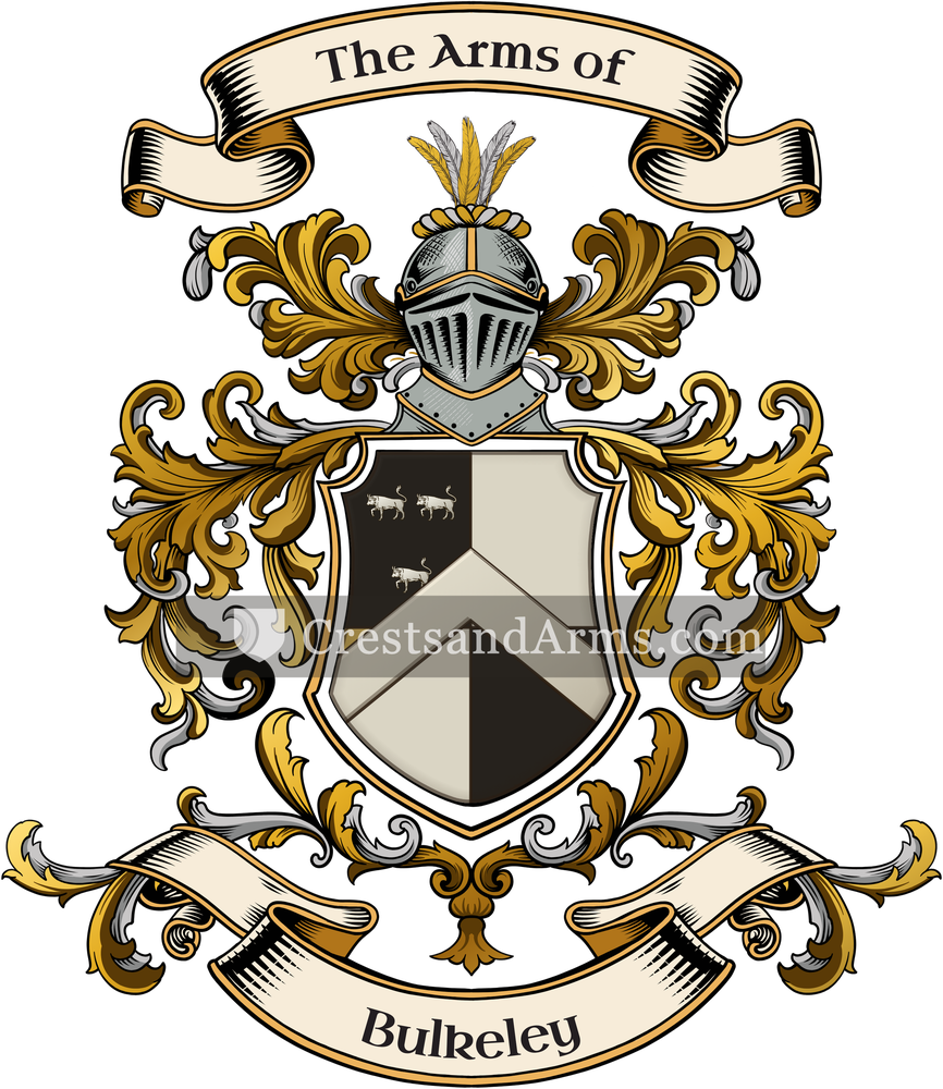 The Bulkeley coat of arms, drawn from the recorded blazon