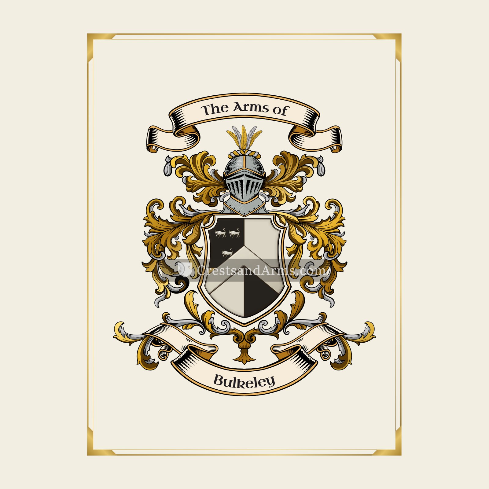 With gold border