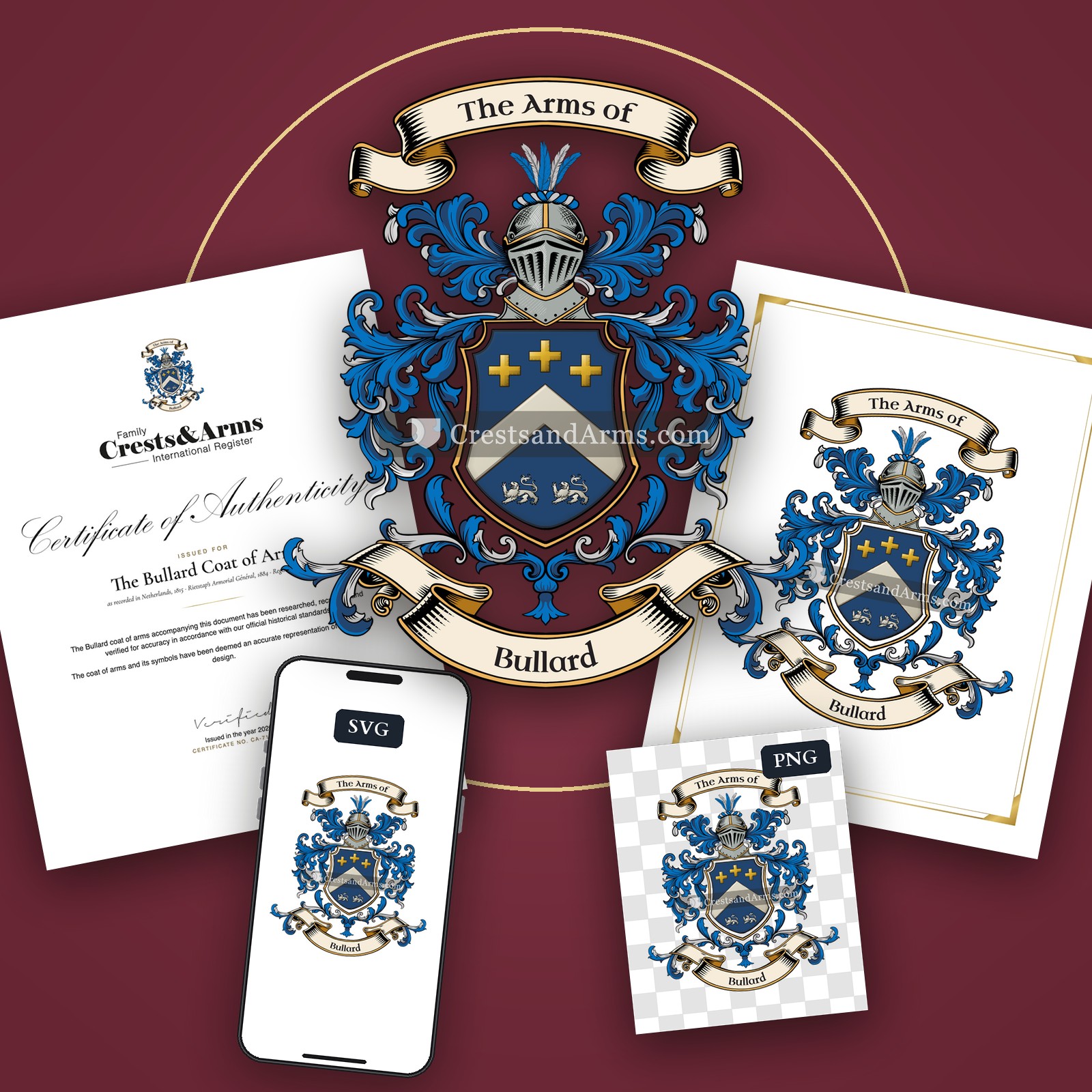 The Bullard arms on the coat of arms — digital pack