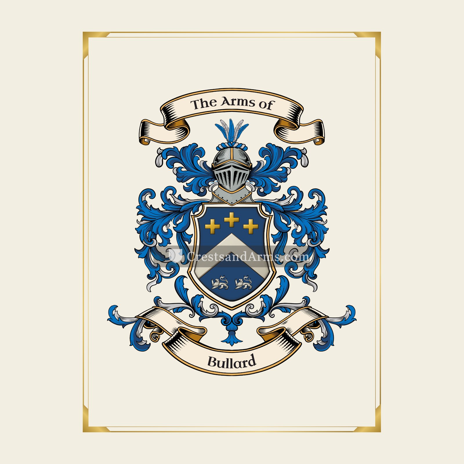 With gold border
