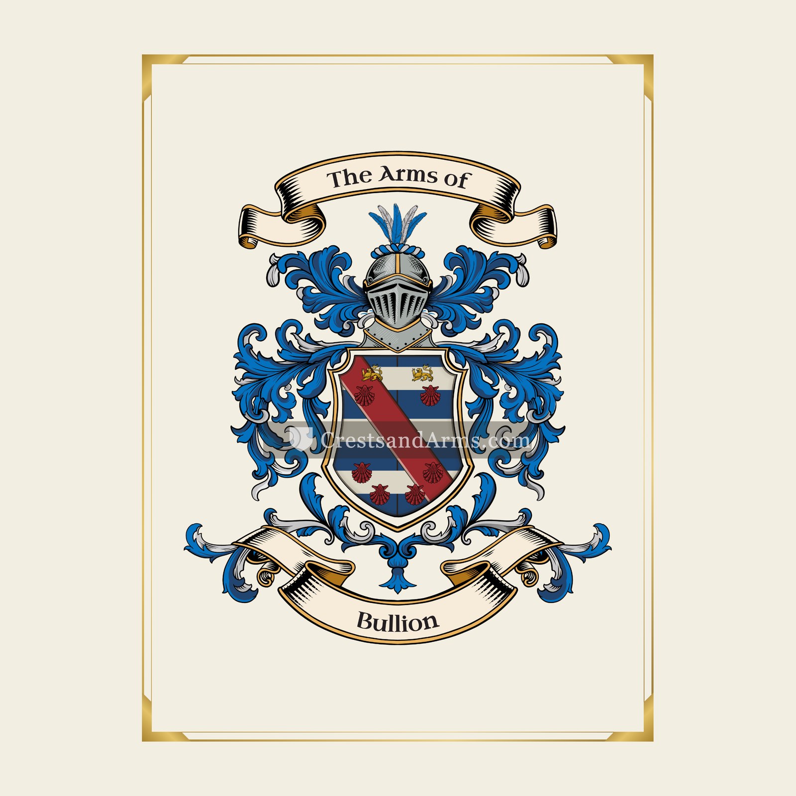 With gold border