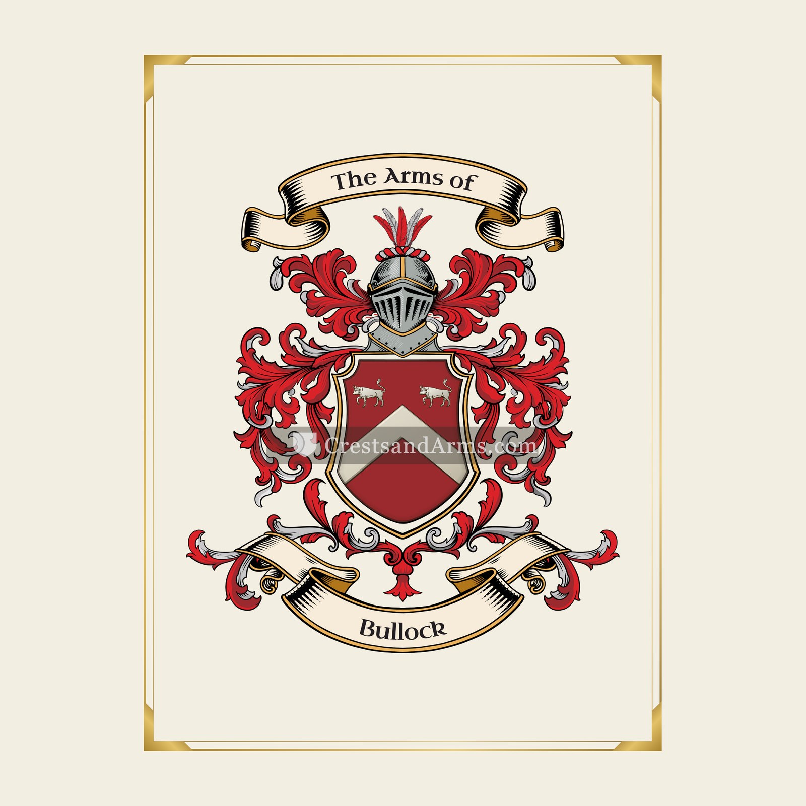 With gold border