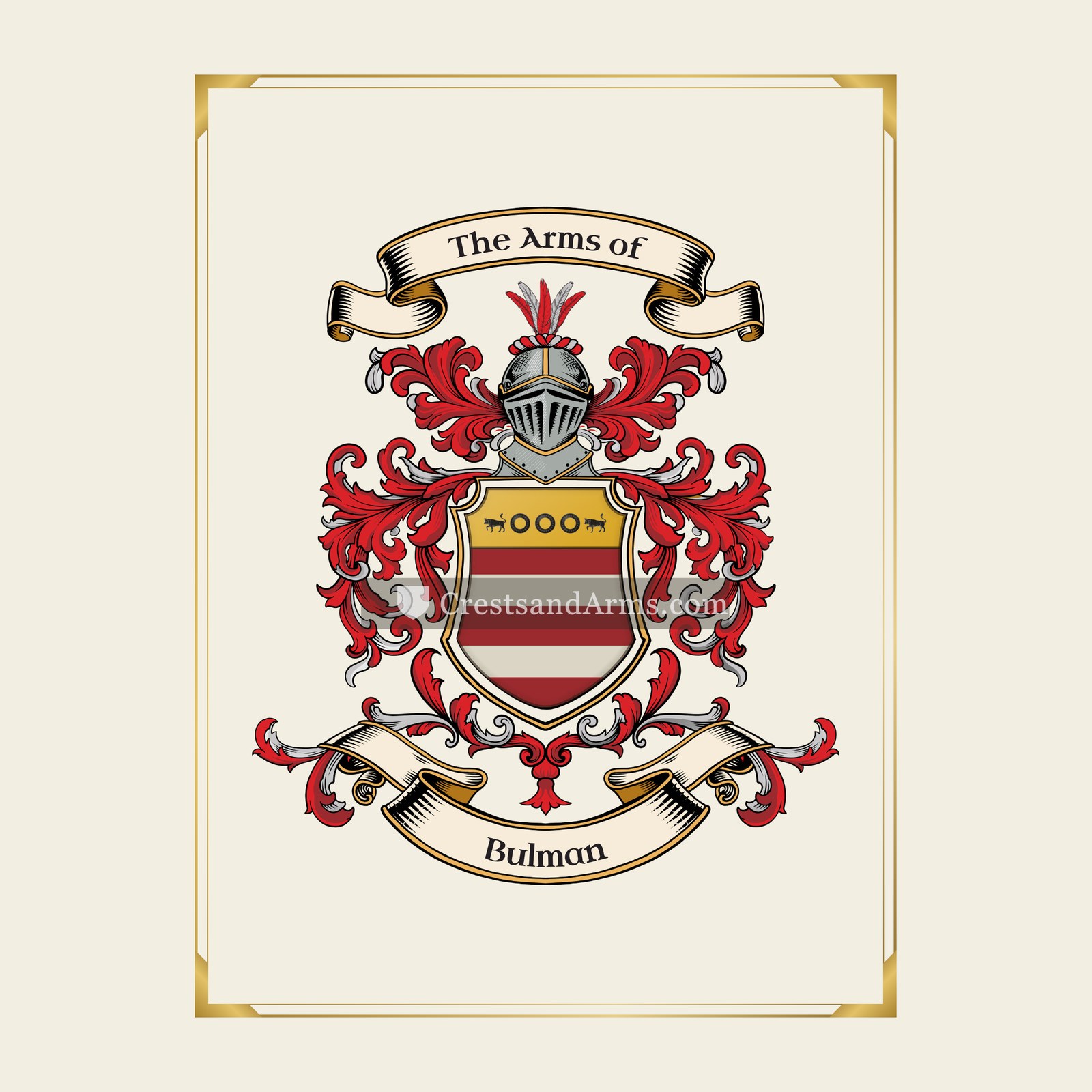 With gold border