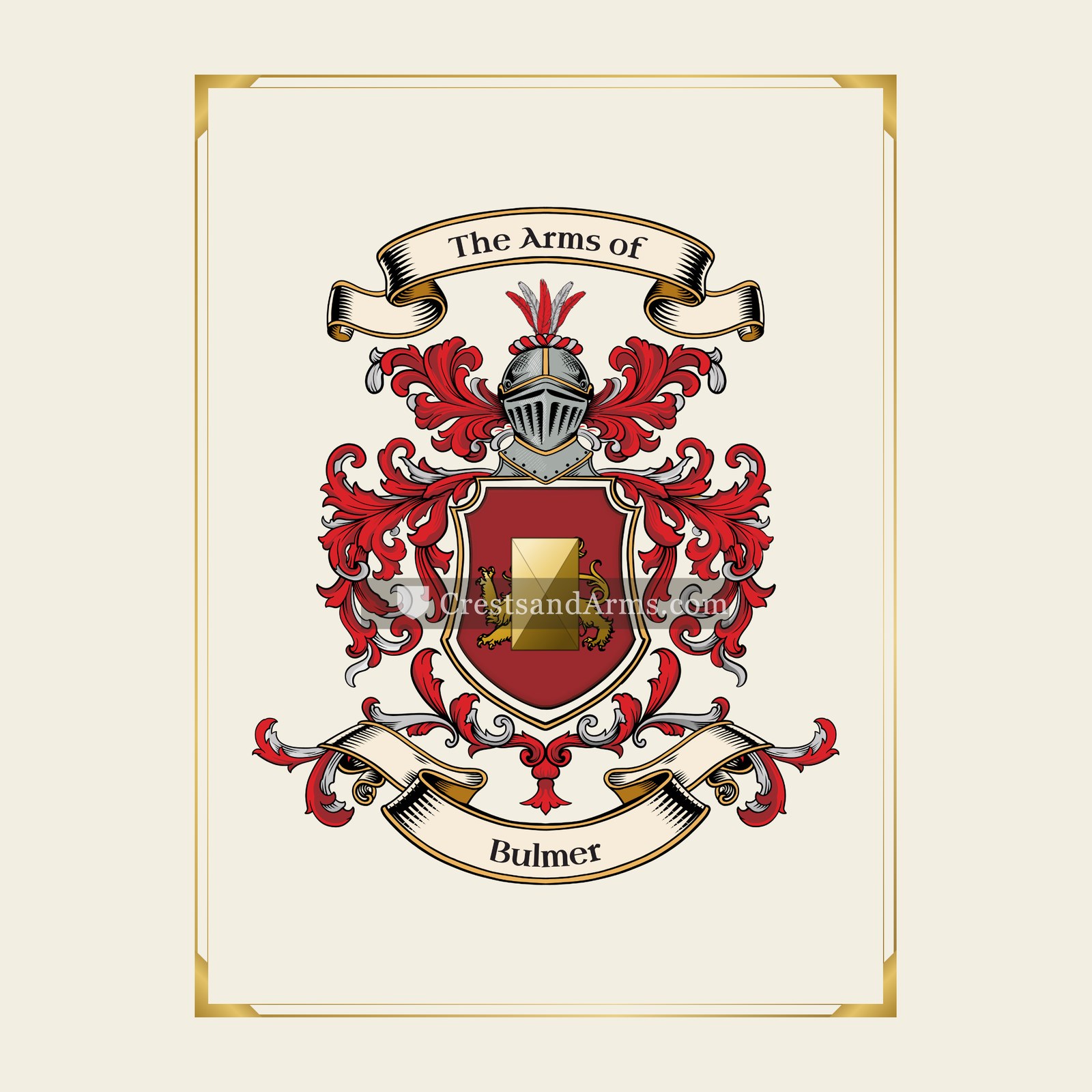 With gold border