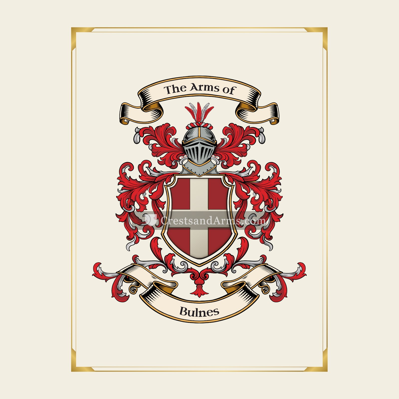 With gold border