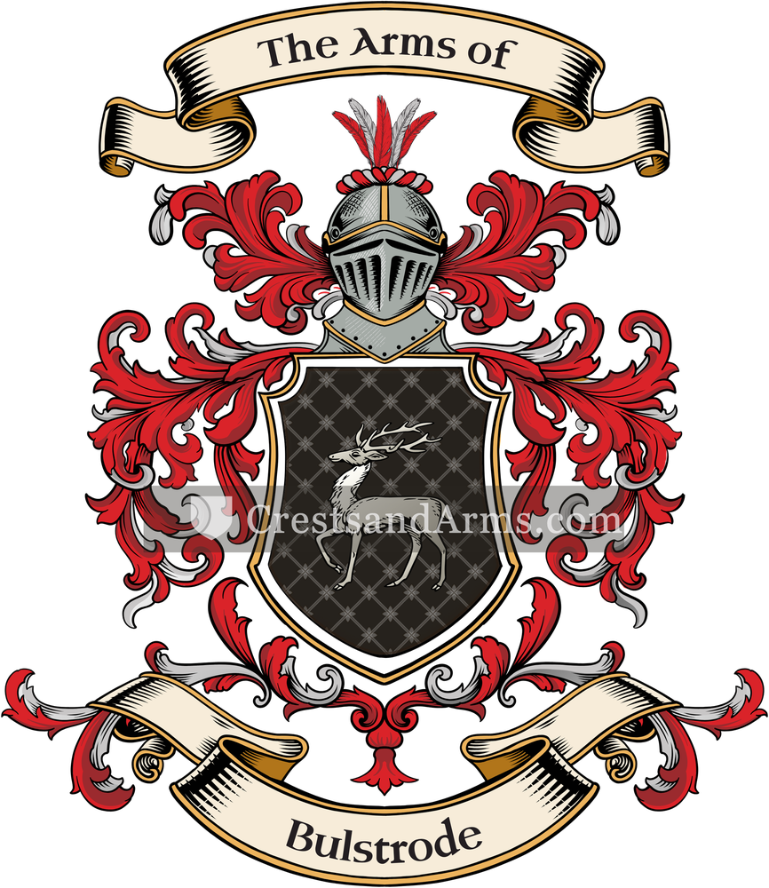 The Bulstrode coat of arms, drawn from the recorded blazon