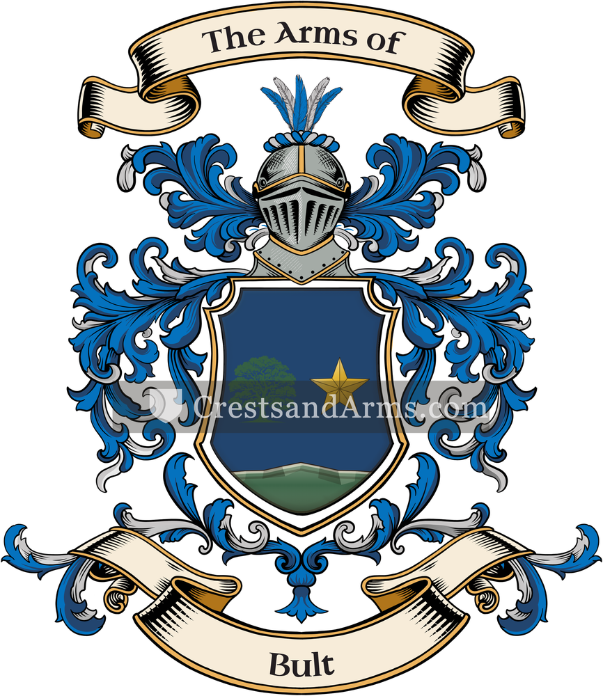 The Bult coat of arms, drawn from the recorded blazon