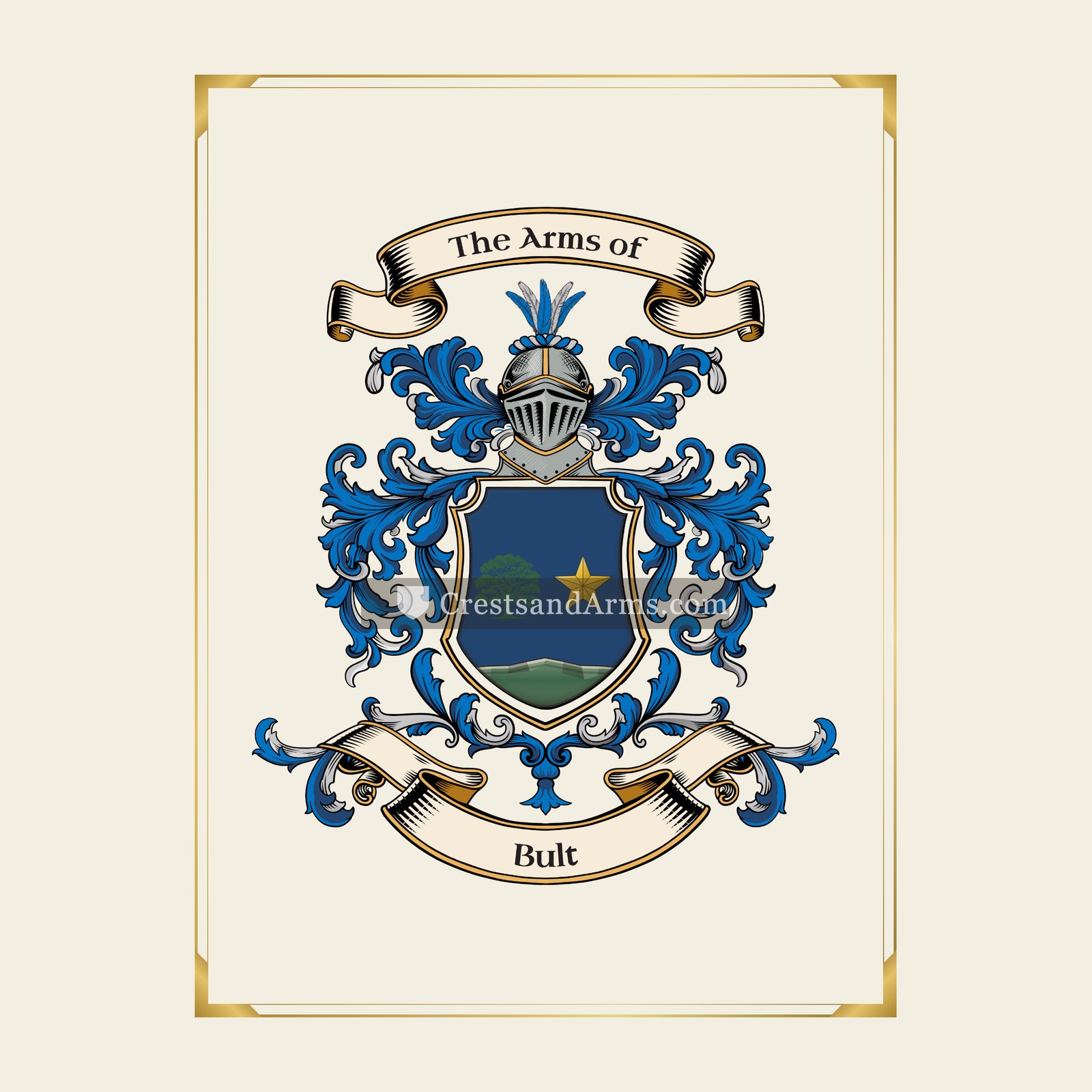 With gold border