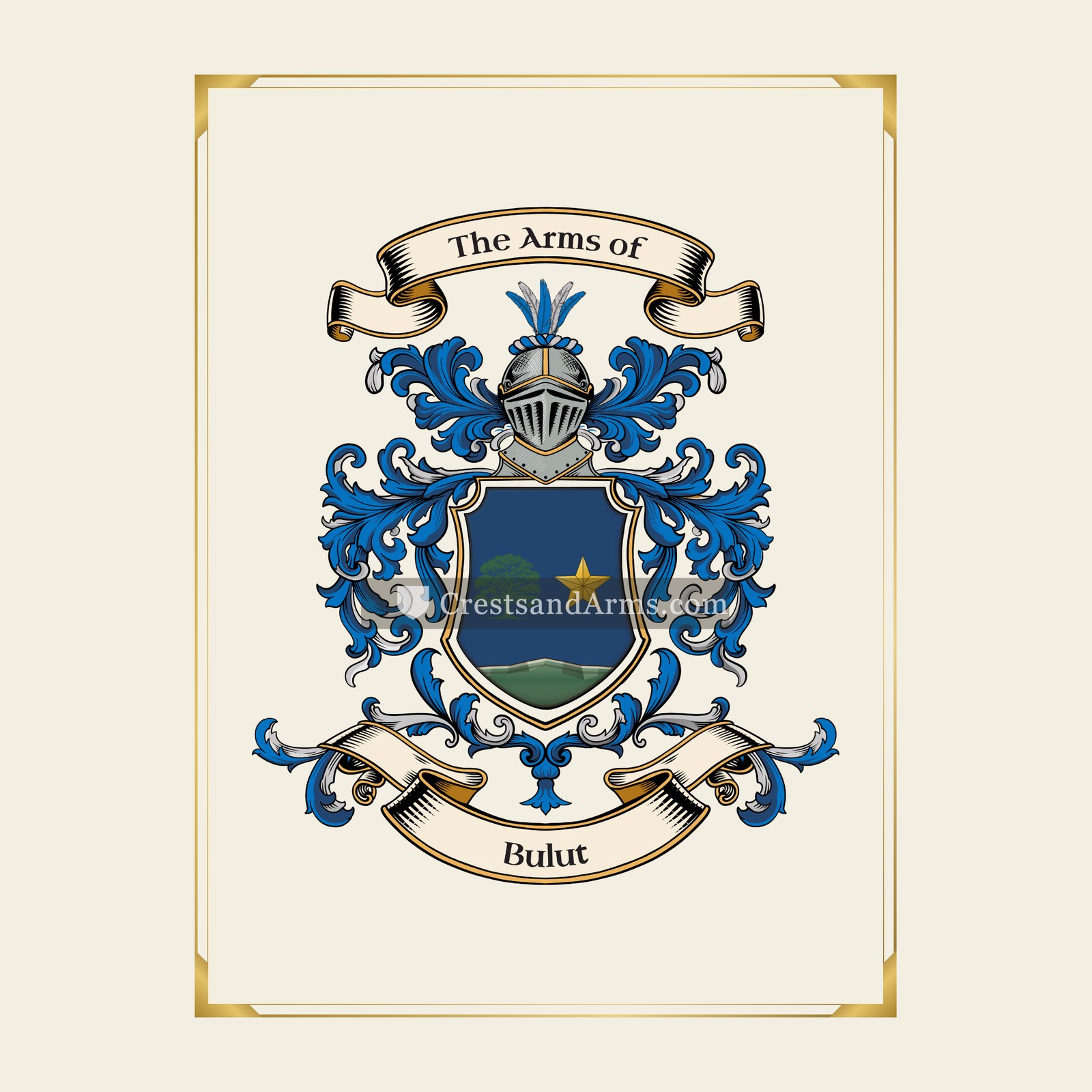 With gold border