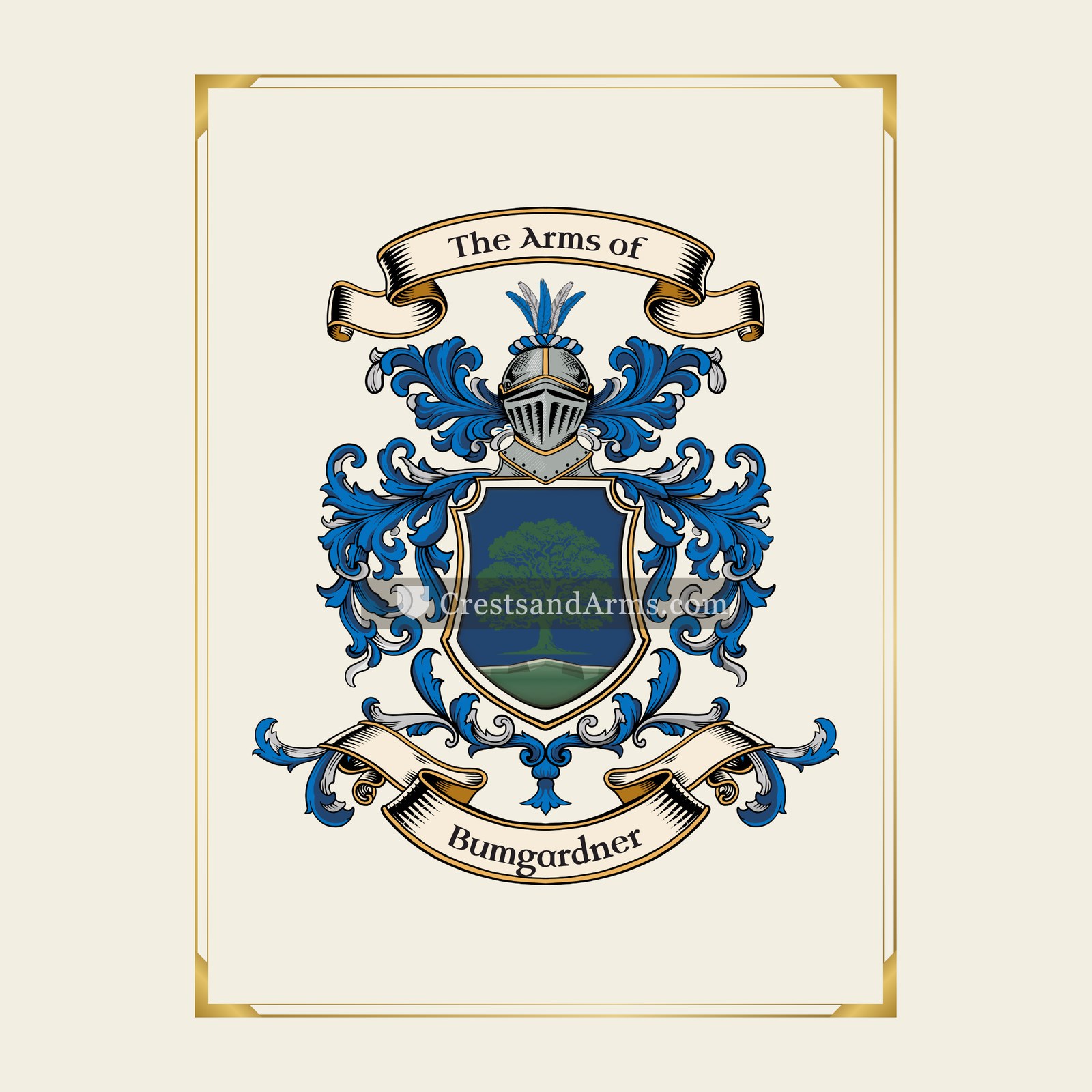 With gold border