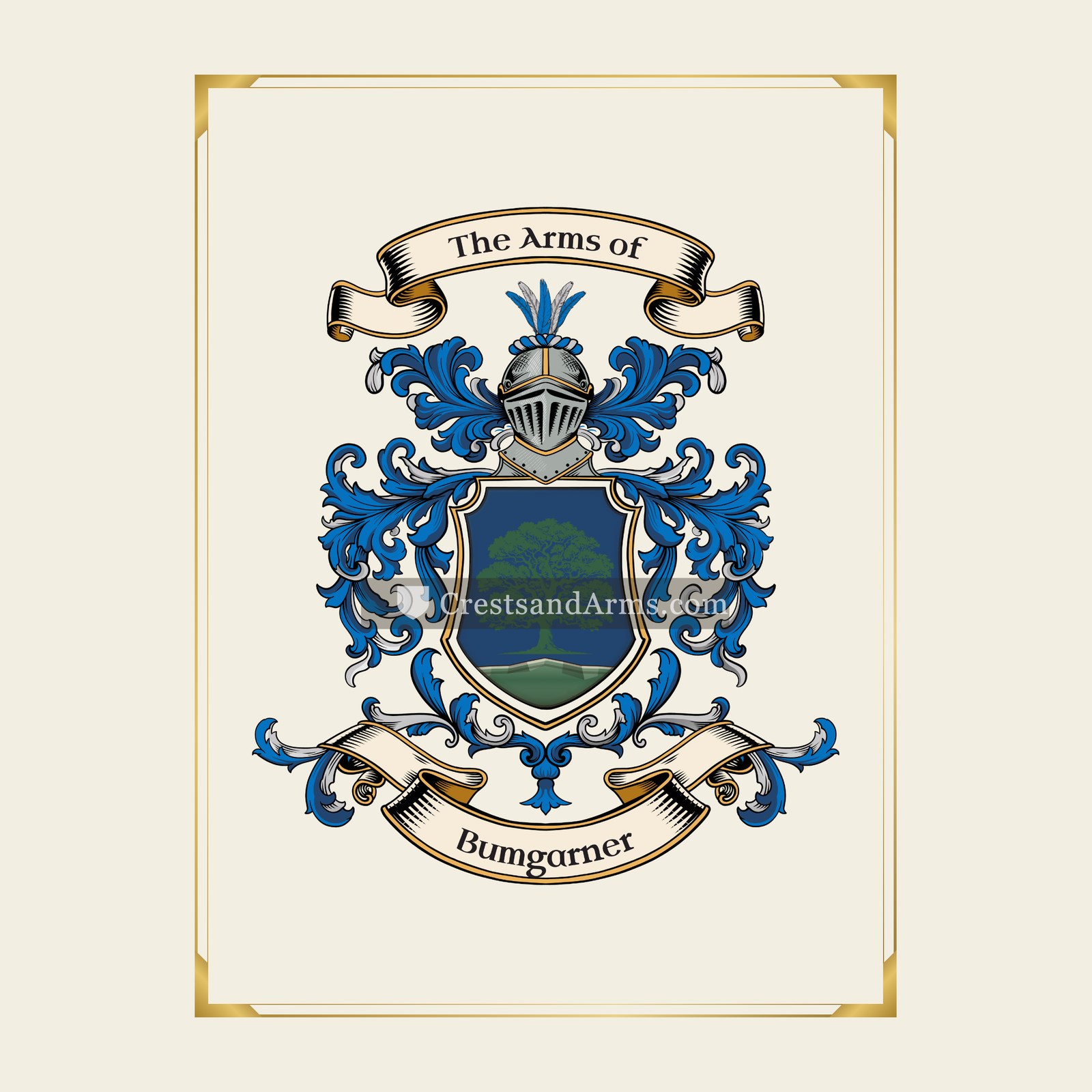 With gold border