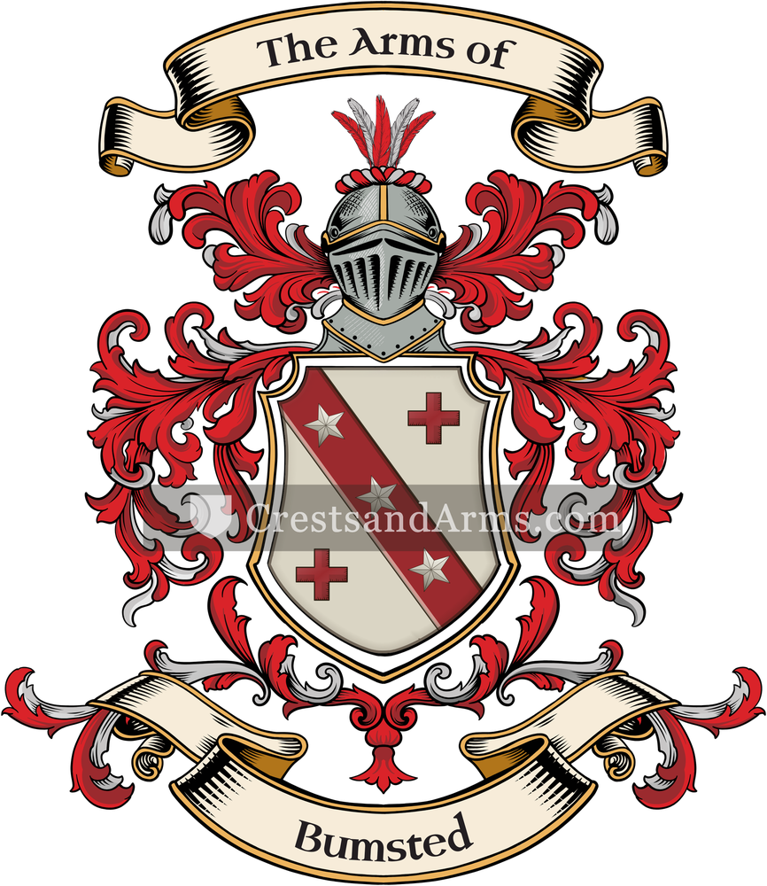 The Bumsted coat of arms, drawn from the recorded blazon