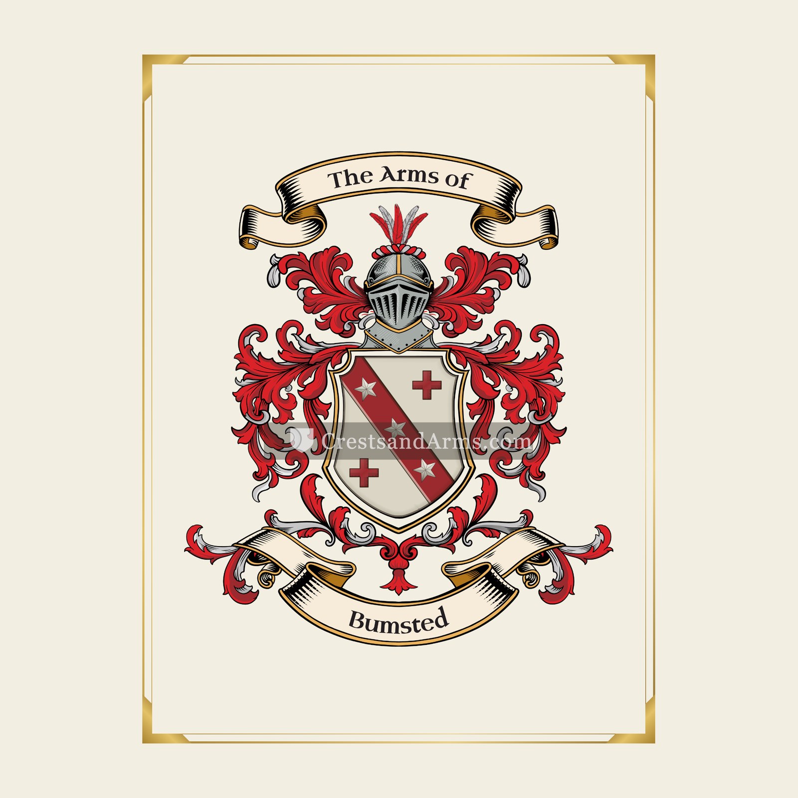 With gold border