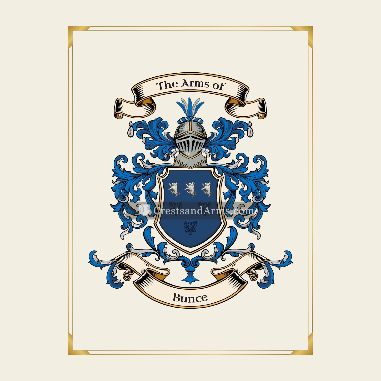 With gold border