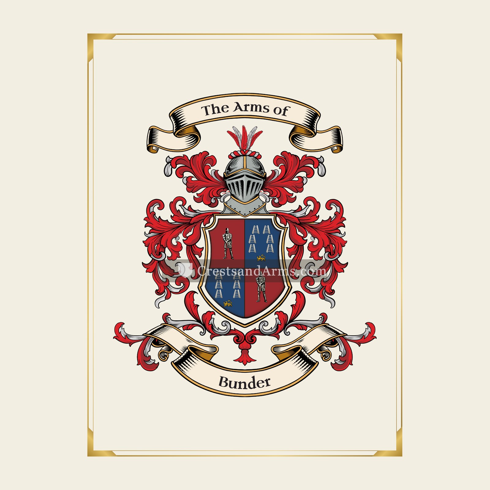 With gold border