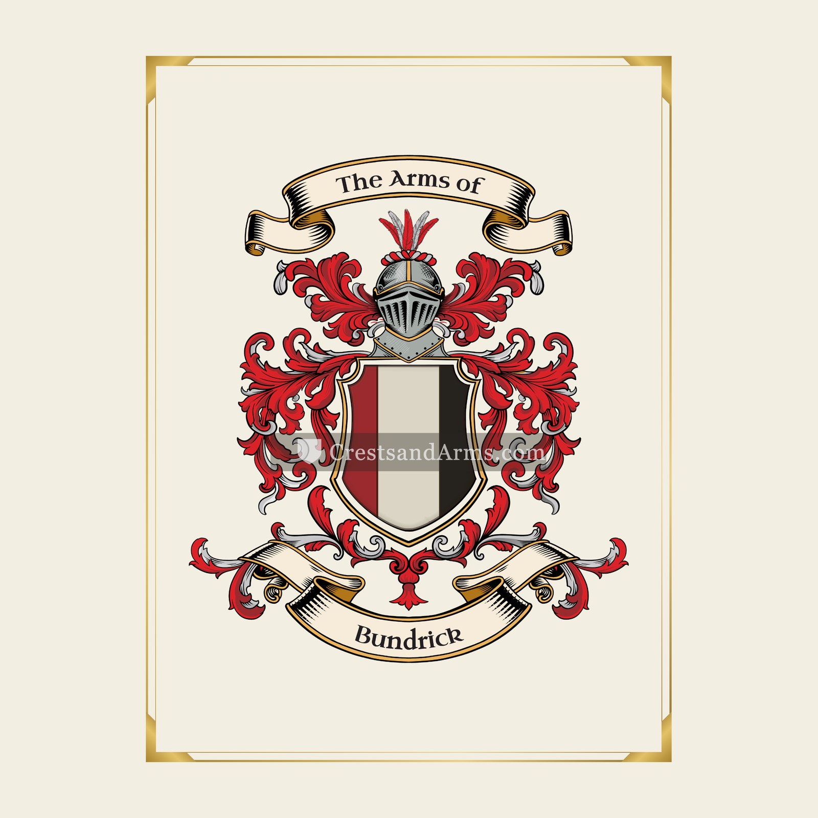 With gold border