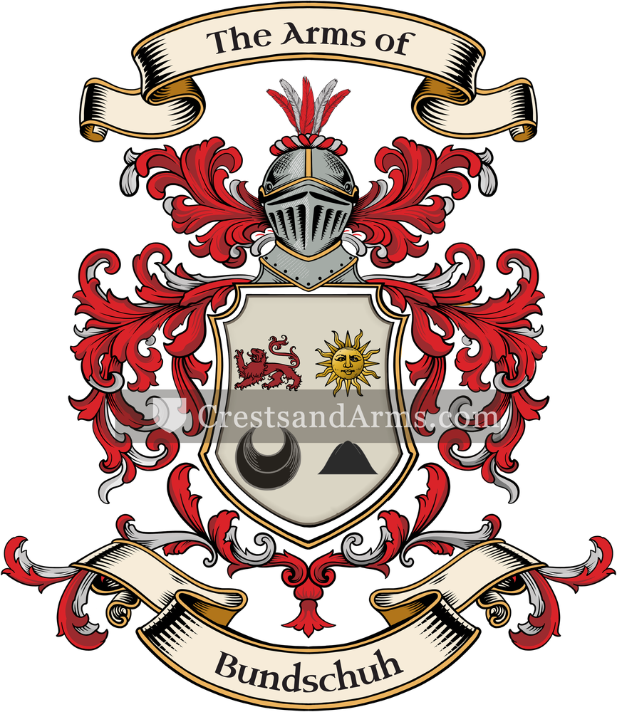 The Bundschuh coat of arms, drawn from the recorded blazon