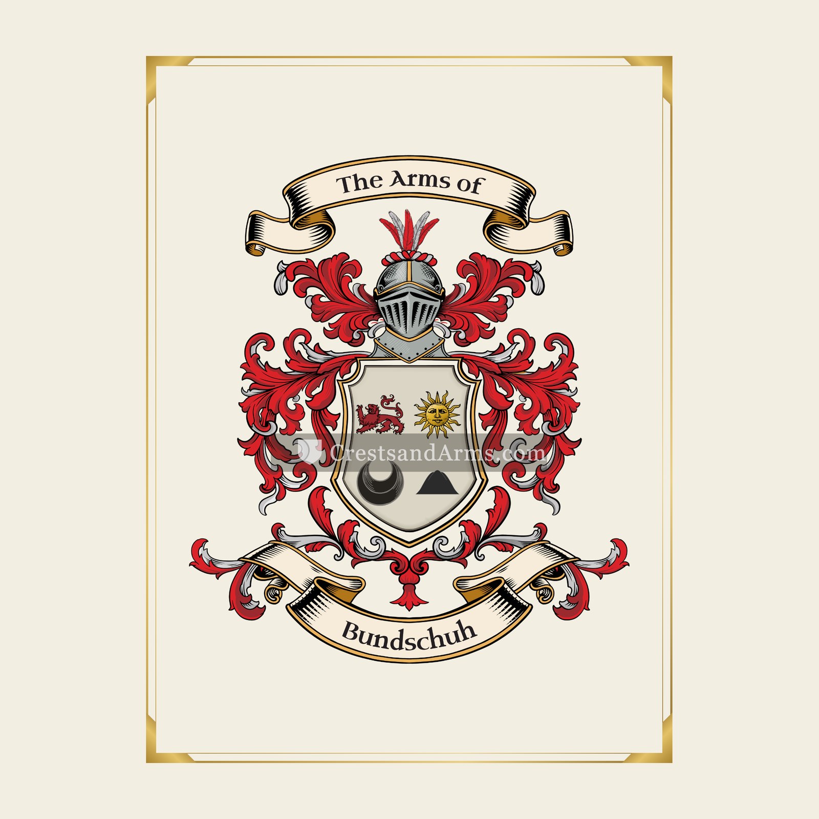With gold border