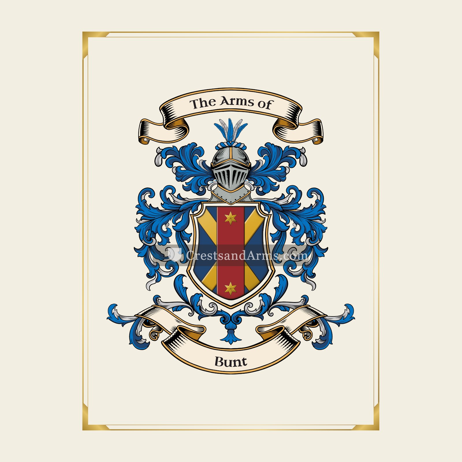 With gold border