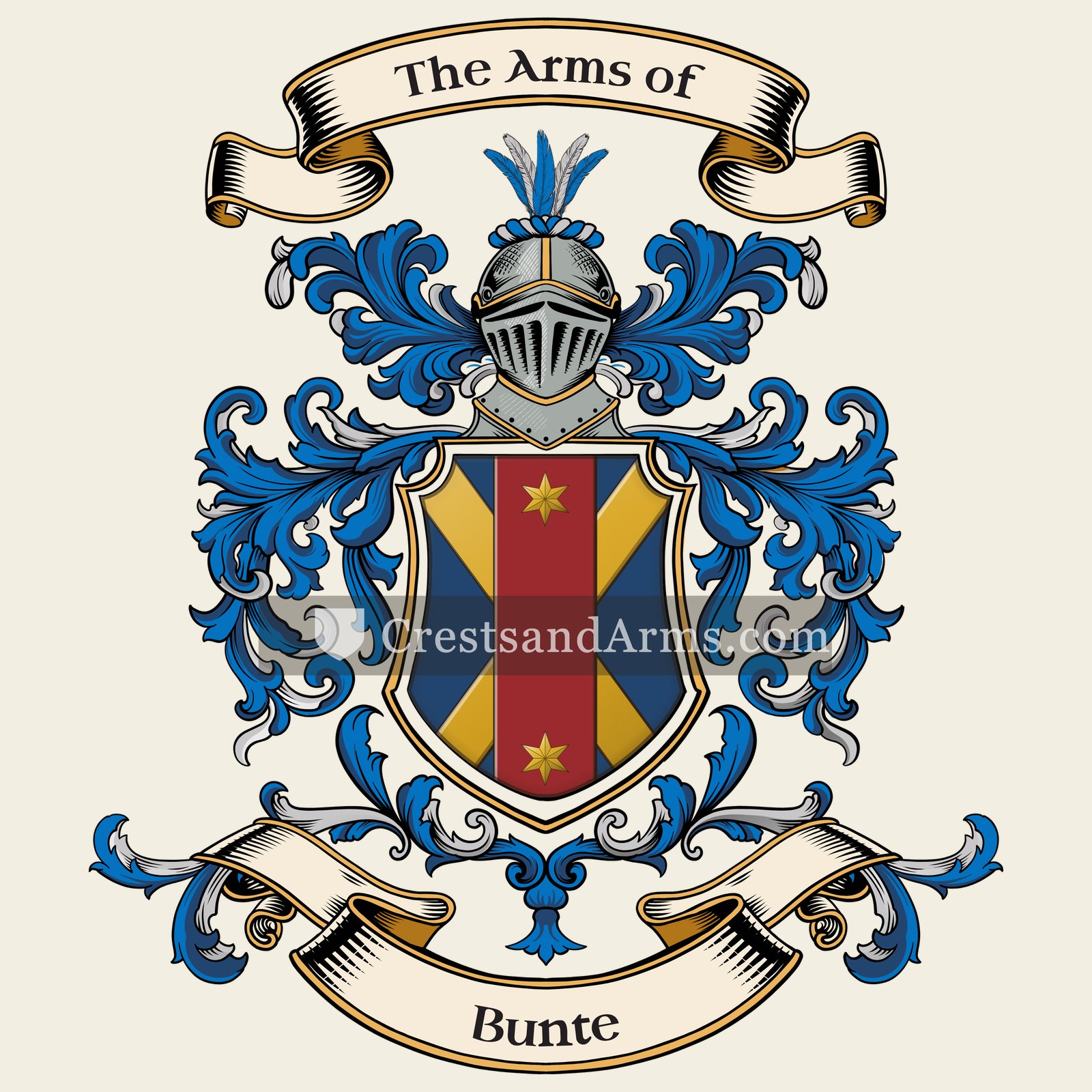 The Bunte coat of arms, drawn from the recorded blazon