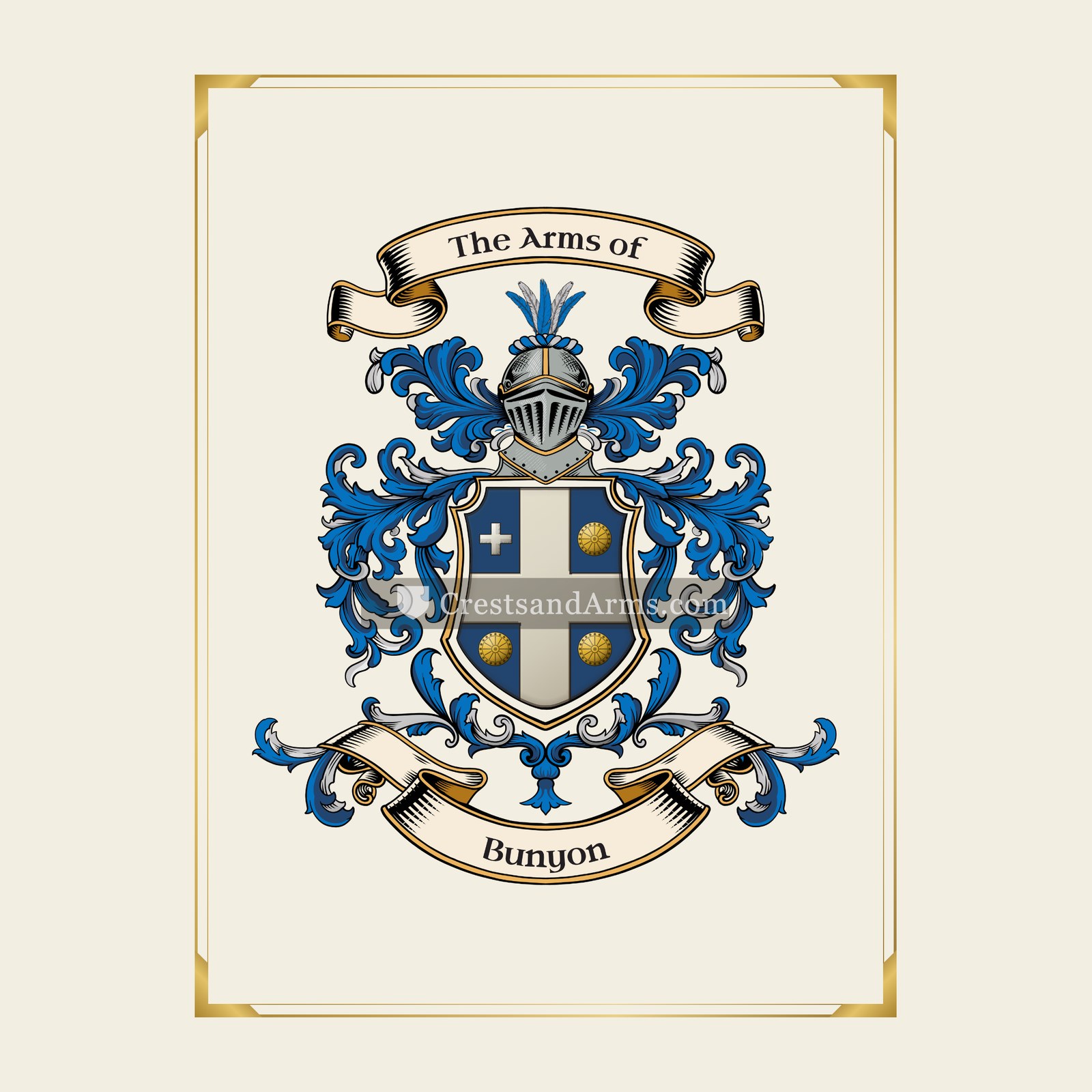 With gold border