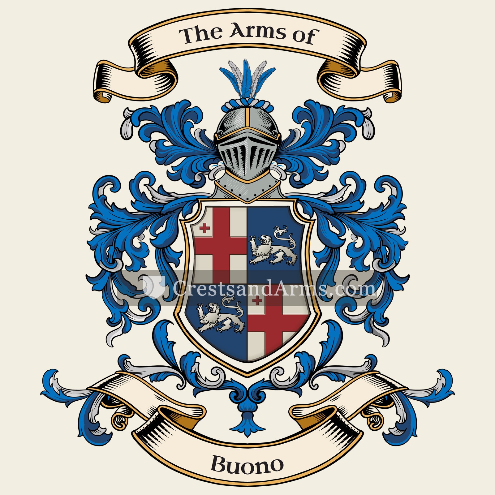 The Buono coat of arms, drawn from the recorded blazon