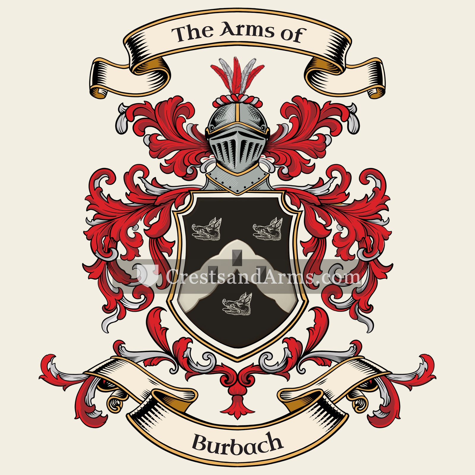 The Burbach coat of arms, drawn from the recorded blazon