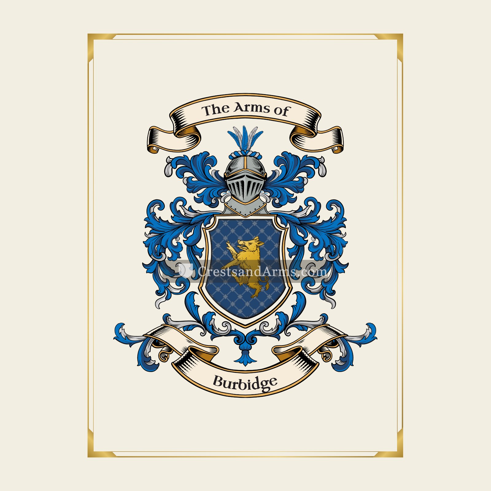 With gold border